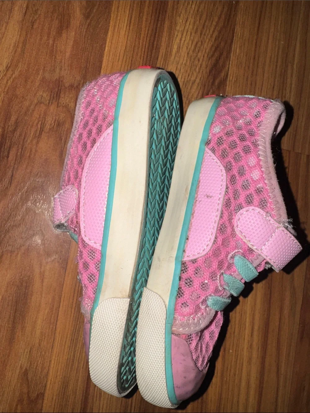 Bright Pink Kids Water Shoes and Mesh Sneaker Set. Girls 11, used & need a clean